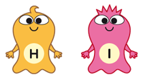 Die Alphabettis H und I (Konsonant und Vokal)